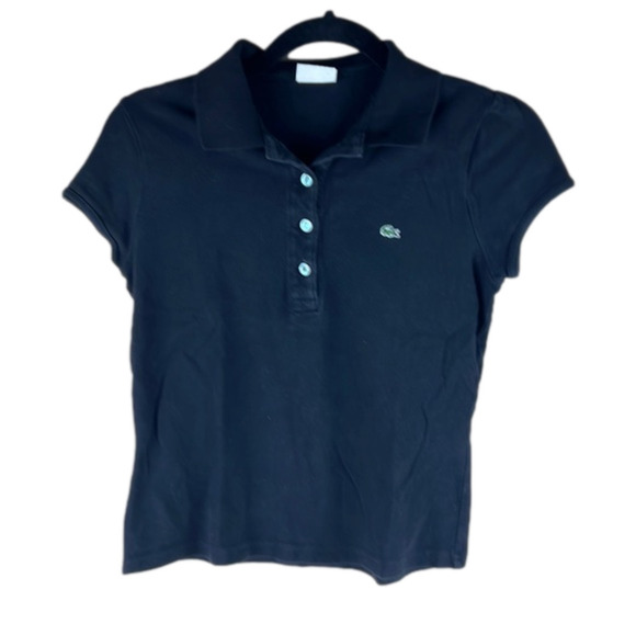Lacoste Tops - LACOSTE Navy Shorts  Sleeve Polo Shirt